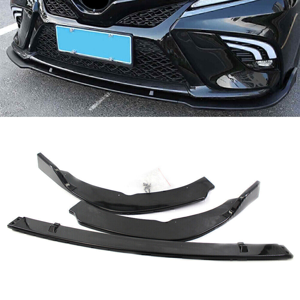 Front Bumper Lip Chin Spoiler Splitter Glossy Black for Toyota for Camry 2018-2020