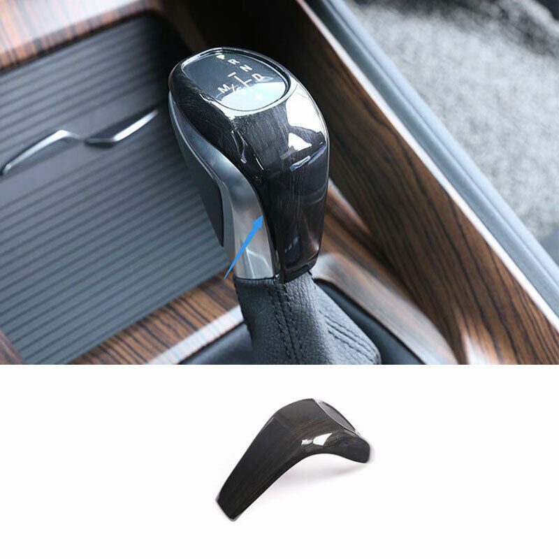 for BMW X1 F48 2016-2019 Black Wood Grain Gear Shift Knob Shifter Lever Trim 1P