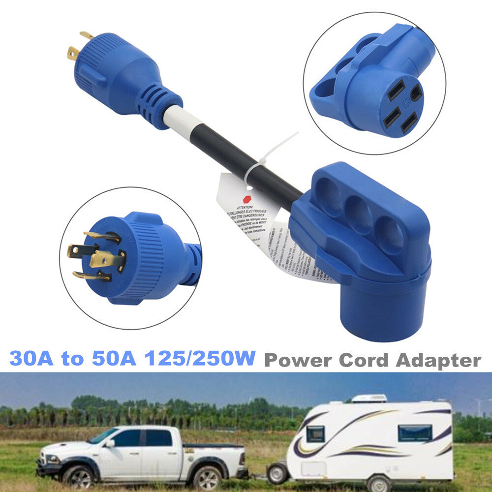 30A to 50A 125/250W RV/Camping Van/Trailer Charging Cable Adapter 10/3 AWG- n