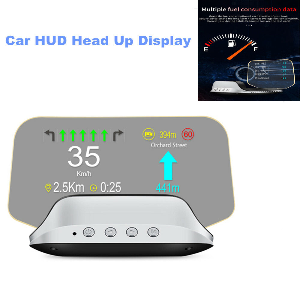 Car HUD Head-Up Display Projection Screen with Reflector Overspeed Alarm (km/h) n