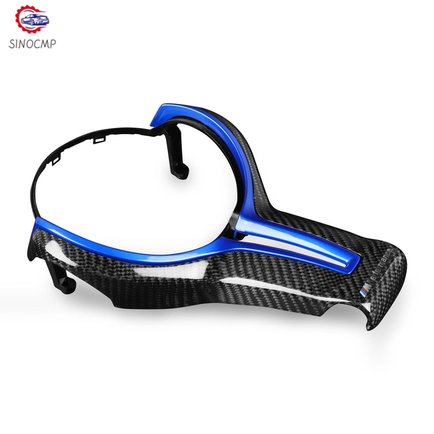Blue Carbon Fiber Steering Wheel Trim Replace Fit for BMW M2 M3 M4 M6 M5 X5M X6M