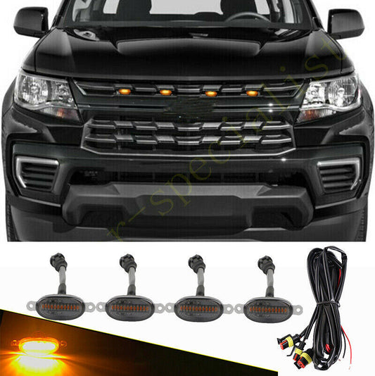 4X for Chevrolet Colorado 2016-21 Front Grille LED Light Style Grill Trim