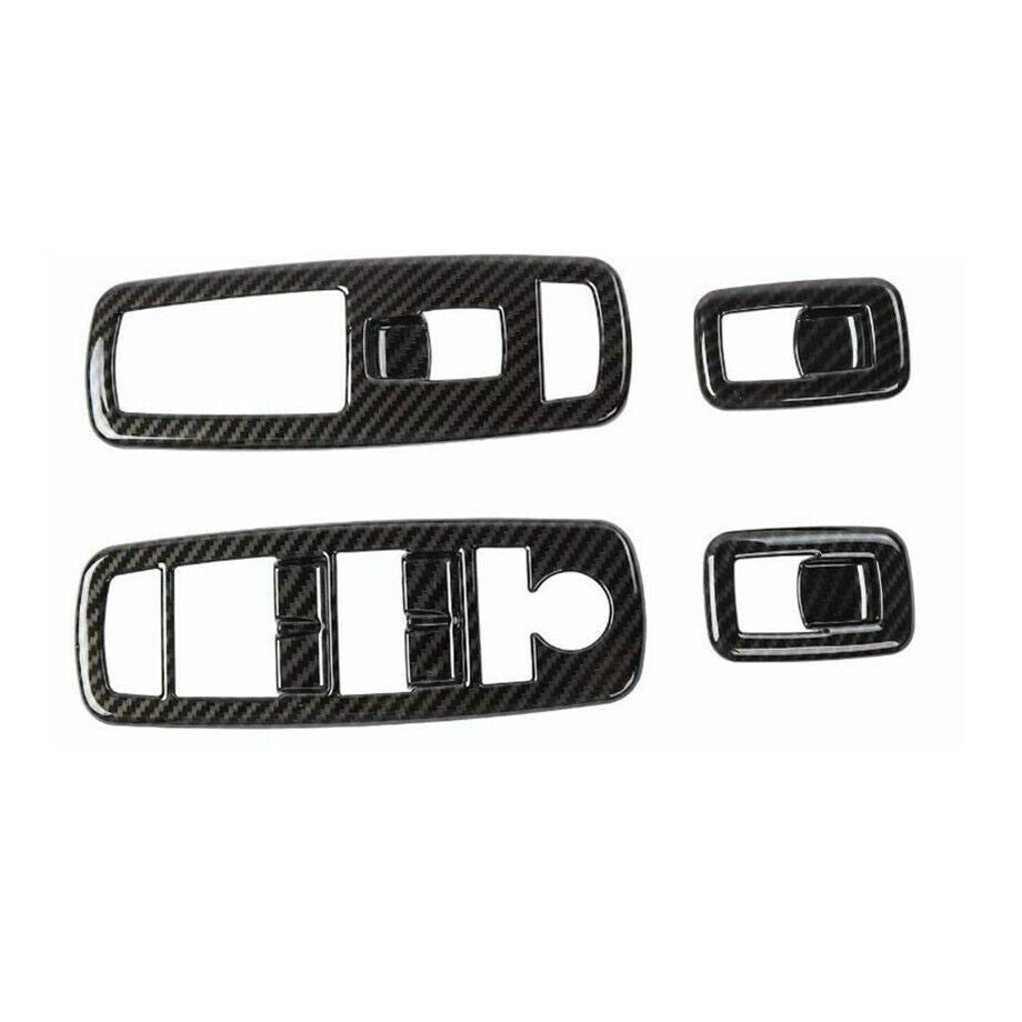 for Jeep Cherokee 2014-2021 Carbon ABS Interior Window Switch Panel Cover Trim B n