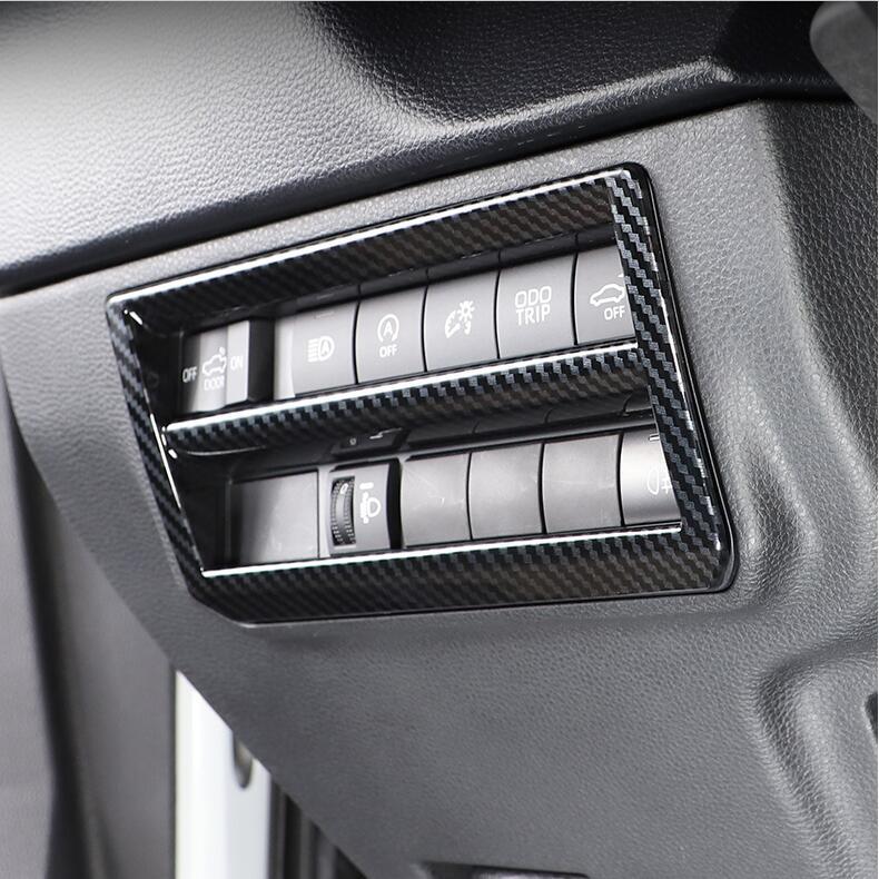 Carbon Fiber Headlight Switch Frame Cover Trim Fit for Sequoia 2023 2024 v