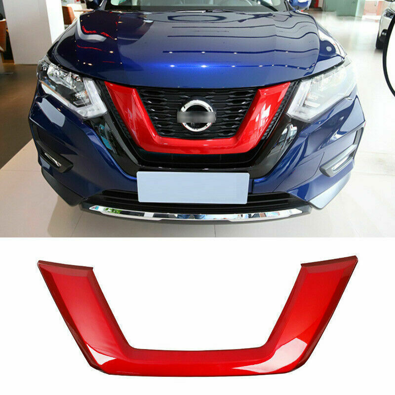 for Nissan Rogue 2017-2020 Red ABS Front Grille Grill Trim Molding Outer