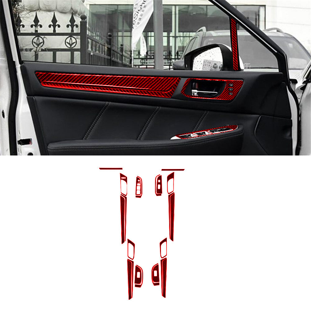 22X Red Carbon Fiber Door Cover Trim Kit for Subaru Outback Legacy 2015-2017