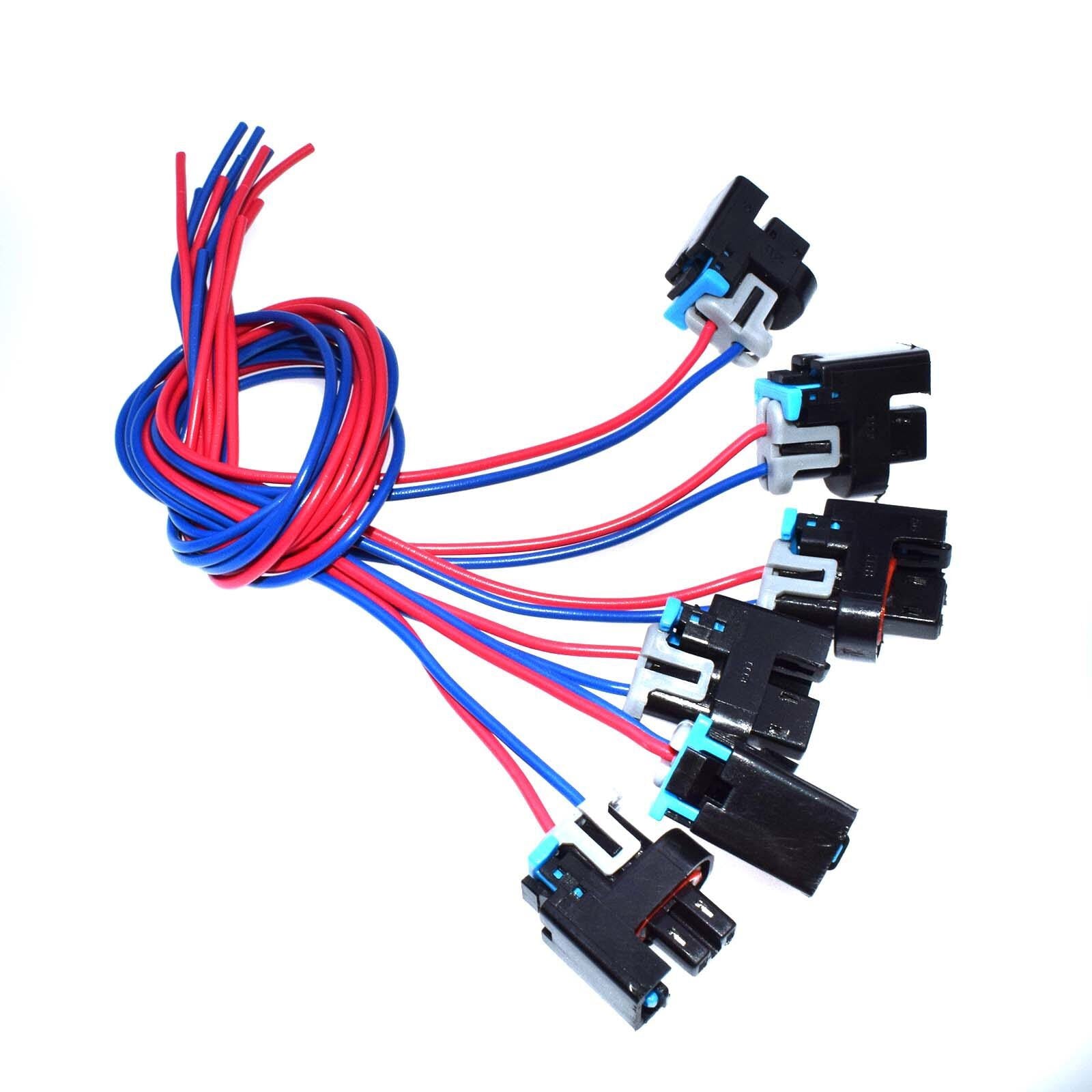 6pcs Fuel Injector Connector Wire Harness Tail Replacement 1P1575 for GMC for - v