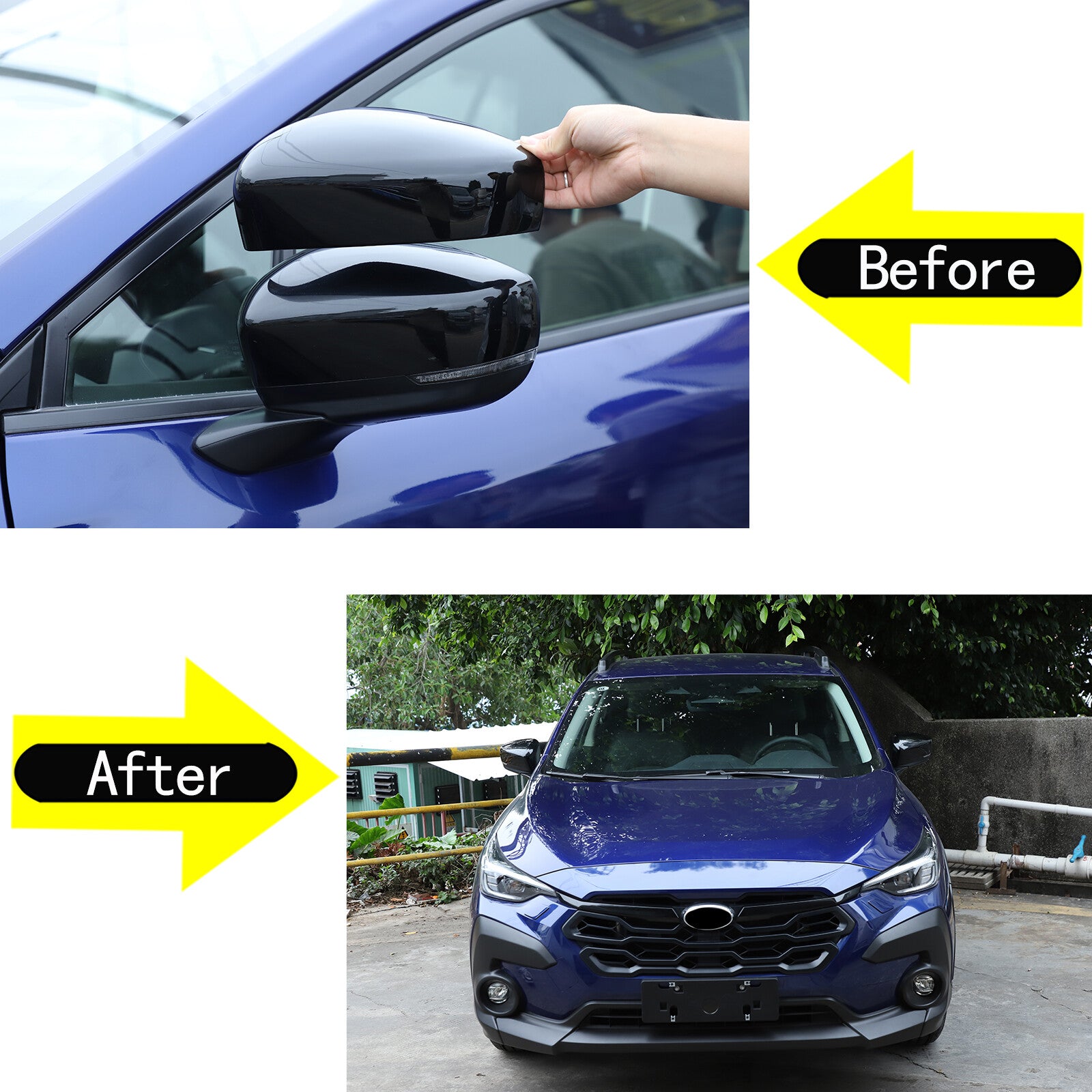 Glossy black exterior accessory trim cover for Subaru Crosstrek 2024+