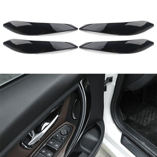 Inner Door Handle Panel Cover Trim 4Pcs for BMW 3 4 Series 3GT Glossy Black Car
