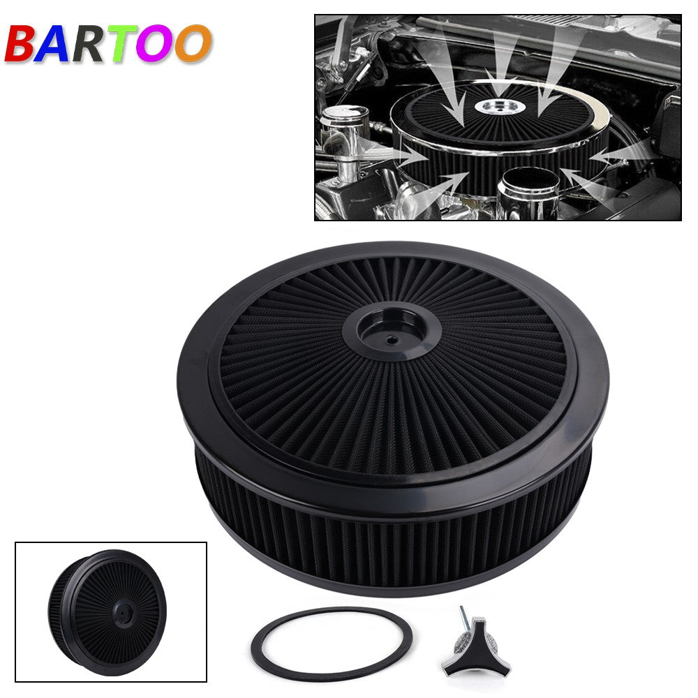 Universal Deep Dish Performance Air Cleaner, 14 x 4 Inch,Round Shape for SBC BBC Q