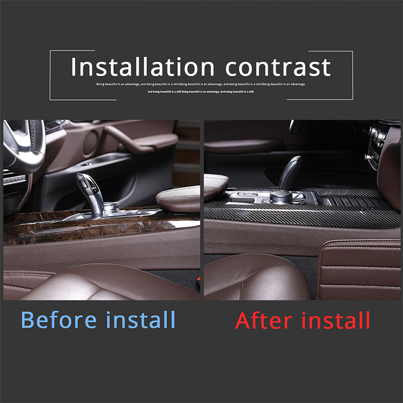 carbon fiber side panel trim for the center console, suitable for X5 2015 - 2019. n