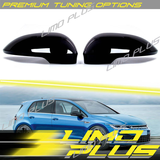 Replacement Mirror Caps Gloss Black for VW for Golf MK8 w/o Lane Assist 2022-2024 v