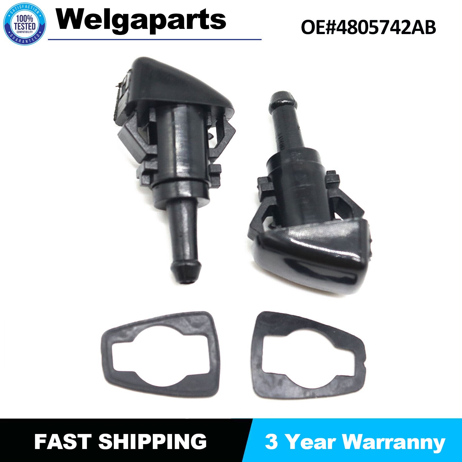 5113049AA WINDSHIELD WASHER FLUID NOZZLE for DODGE for RAM 1500 2500 3500 2011-2017
