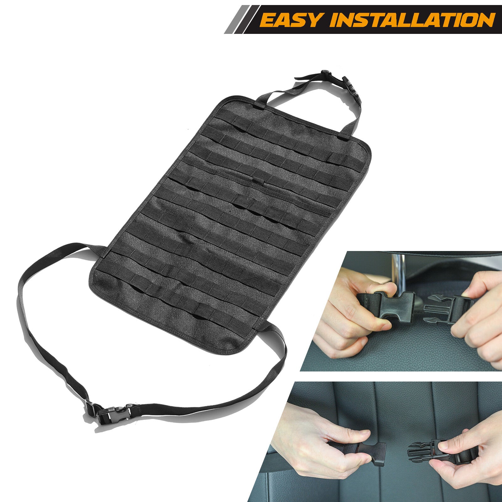 Tactical Vehicle MOLLE Panel for Seat Back Cover Protector Car Organizer Storage Bag