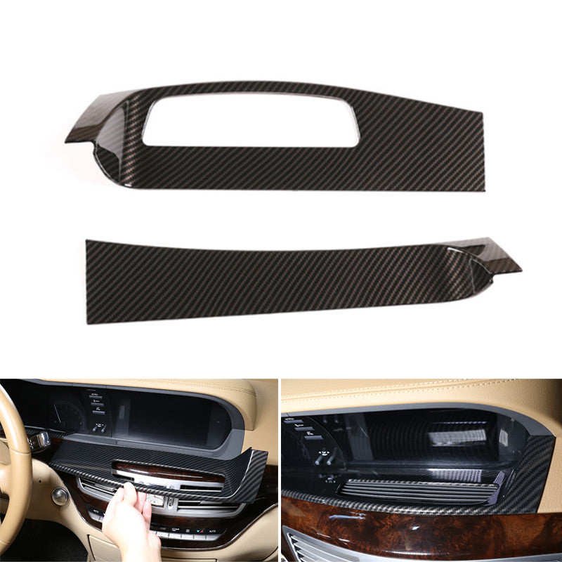 Carbon-textured lower dashboard strip for S-Class 2008-2012 n