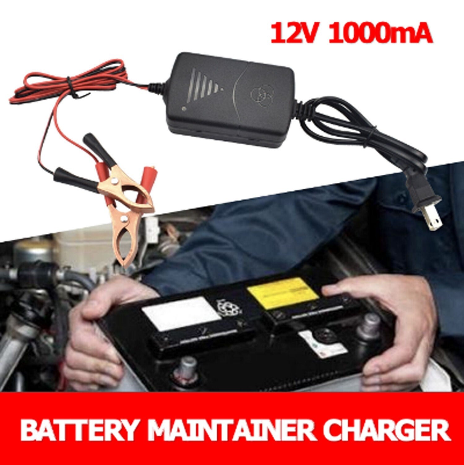 2PCS Car Battery for Charger Maintainer 12V Trickle RV for Truck Motorcycle ATV Auto