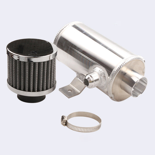 750ML 10AN Baffled Oil Catch Can Breather Can w/Drain Valve W/Filter 2 Ports Q