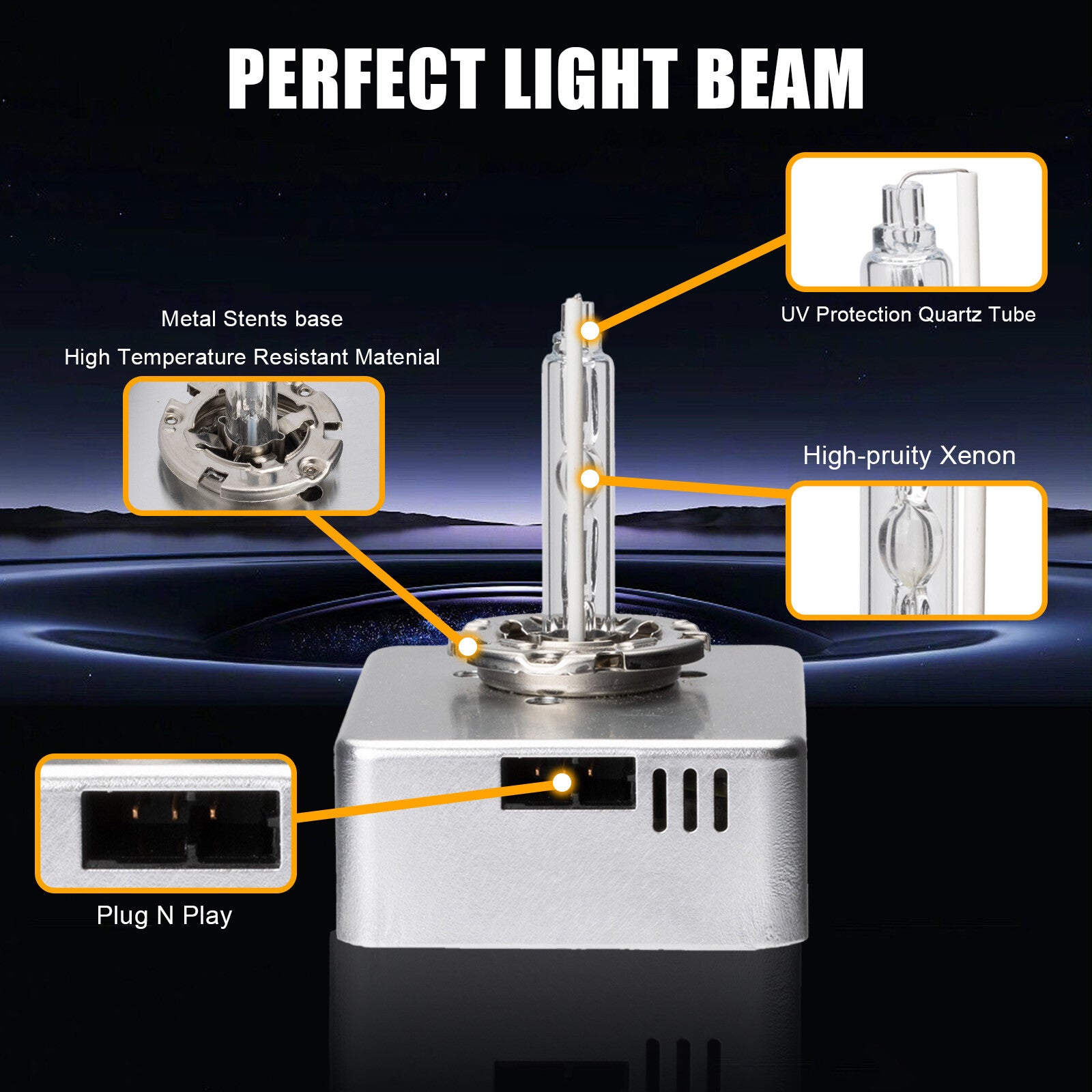 for Audi for Chevrolet for Fiat for GMC for Hyundai for Jeep for Kia Xenon Headlight Bulb D5S HID Bulb