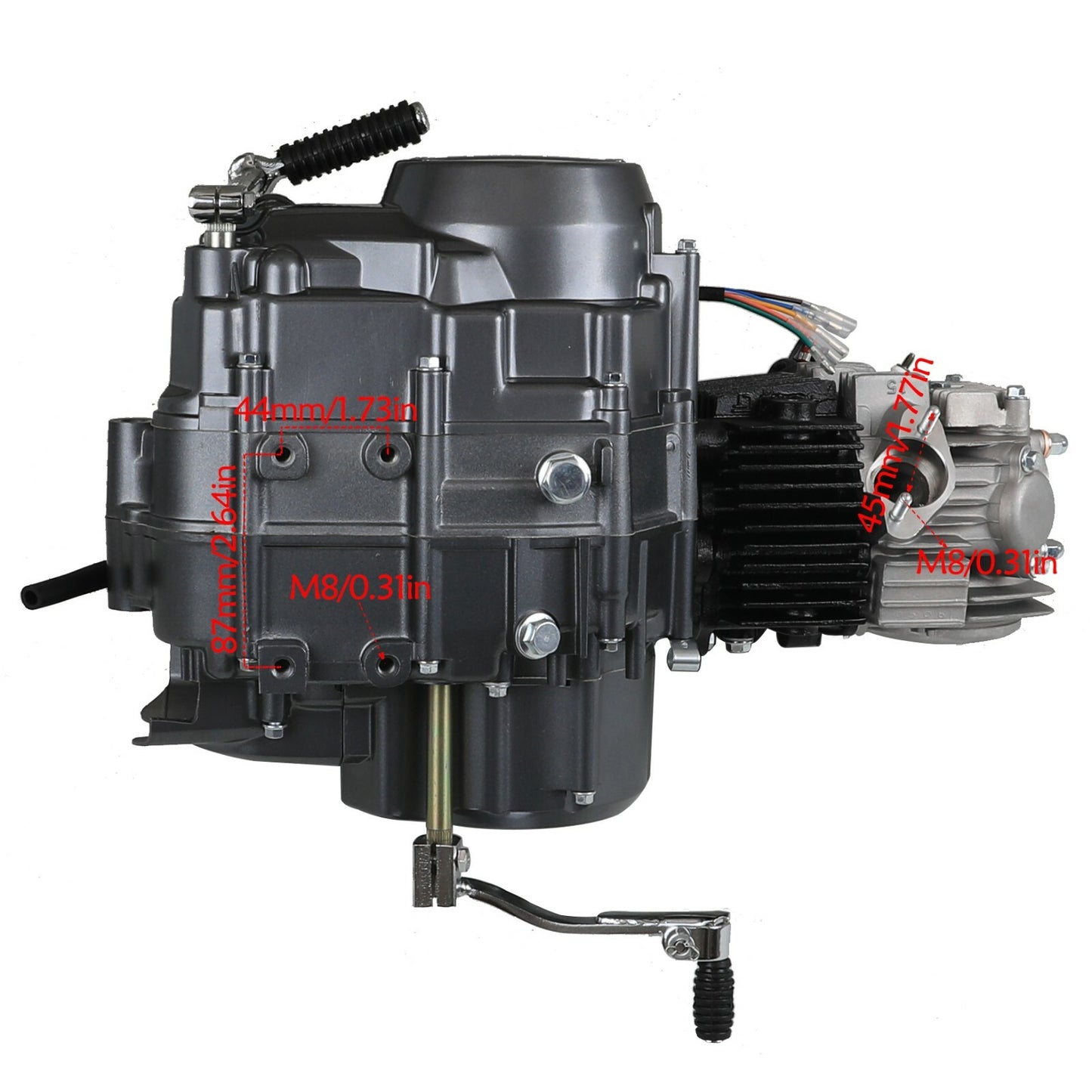 for Lifan 125cc Semi-Automatic Engine Motor Kit with Electric/Kick Start for Honda Trail CT70 Z50