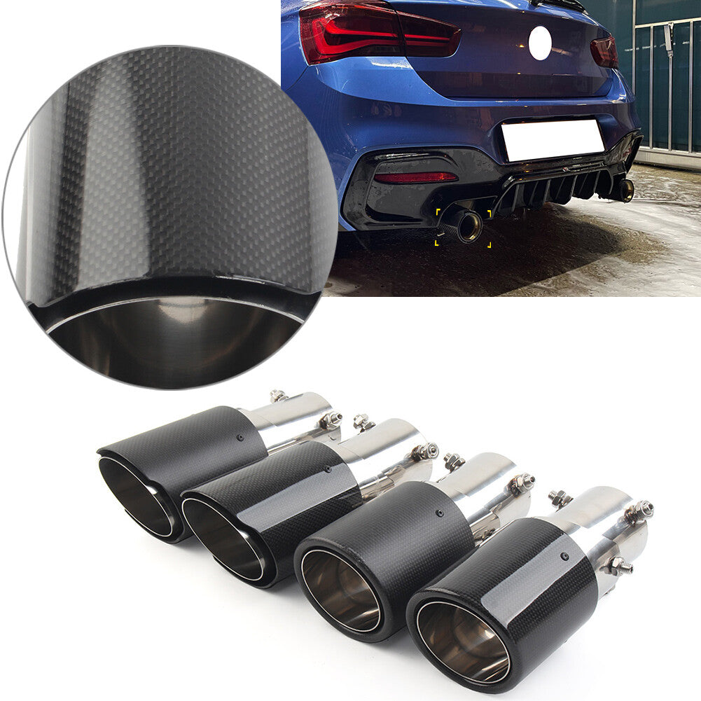 Inter 76mm Car Muffler Tip Exhaust System Pipe Mufflers Nozzle Round Outlet 89mm Q