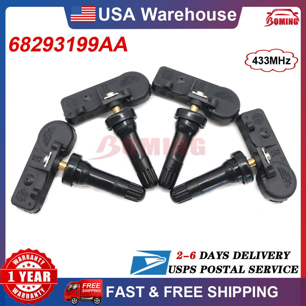 new Kit (4) 68293199AA TPMS for 2019-22 for Dodge for Ram 1500 DT Tire Pressure Sensors