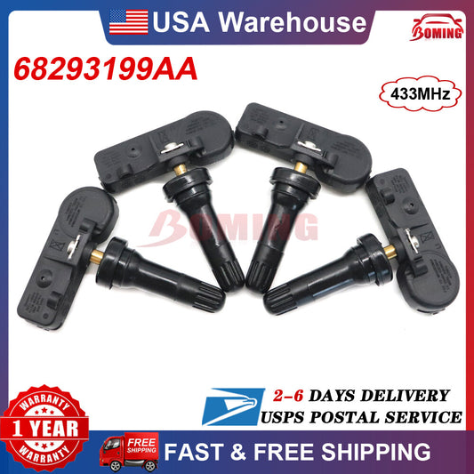new Kit (4) 68293199AA TPMS for 2019-22 for Dodge for Ram 1500 DT Tire Pressure Sensors