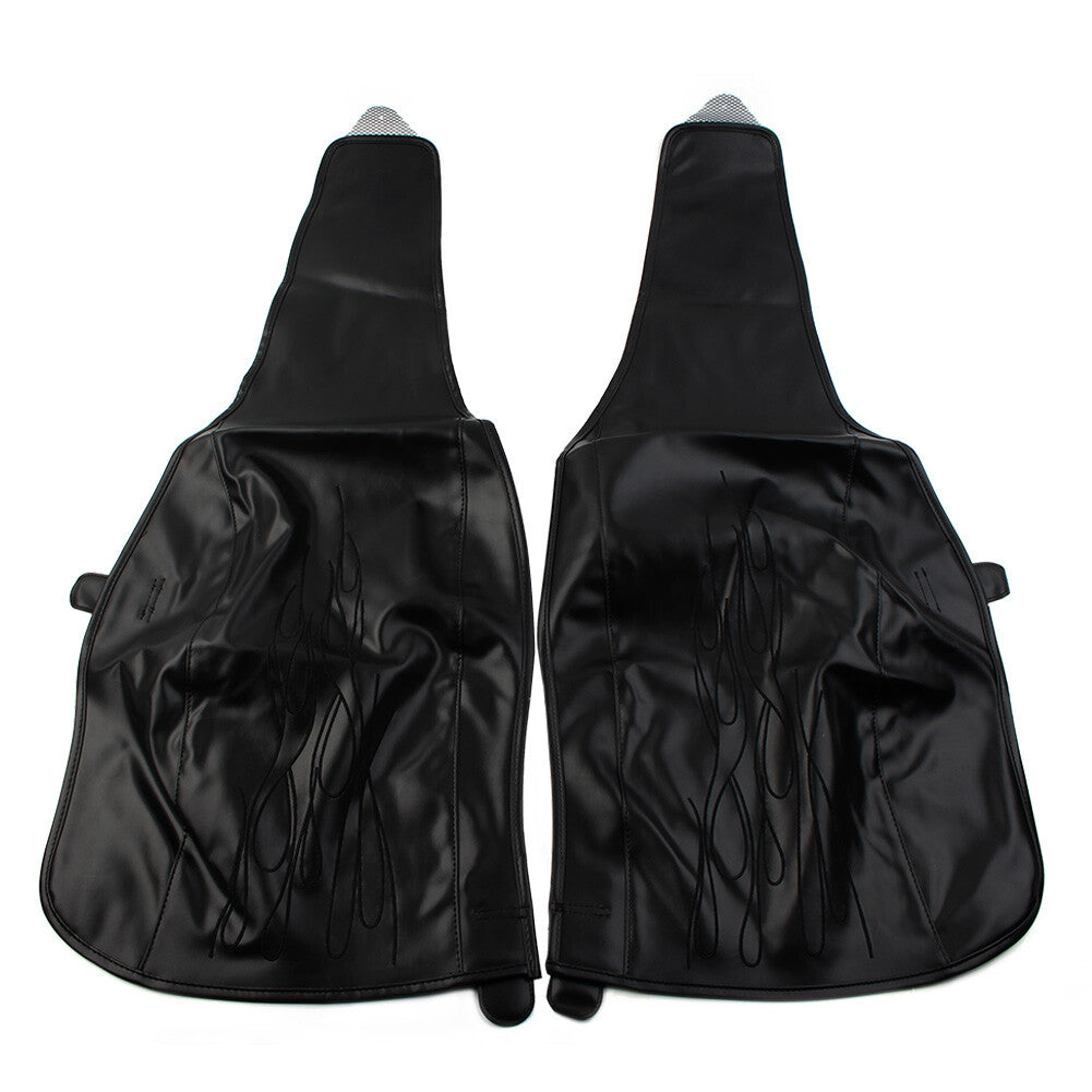Black PU Leather Flame Rear Trike Fender Bra for Harley Tri Glide Ultra Classic