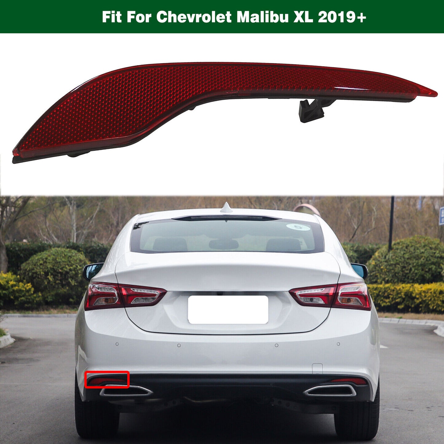 Bumper Reflector Rear Left Driver Side 23367231 for Chevrolet Malibu XL 2019+ Q