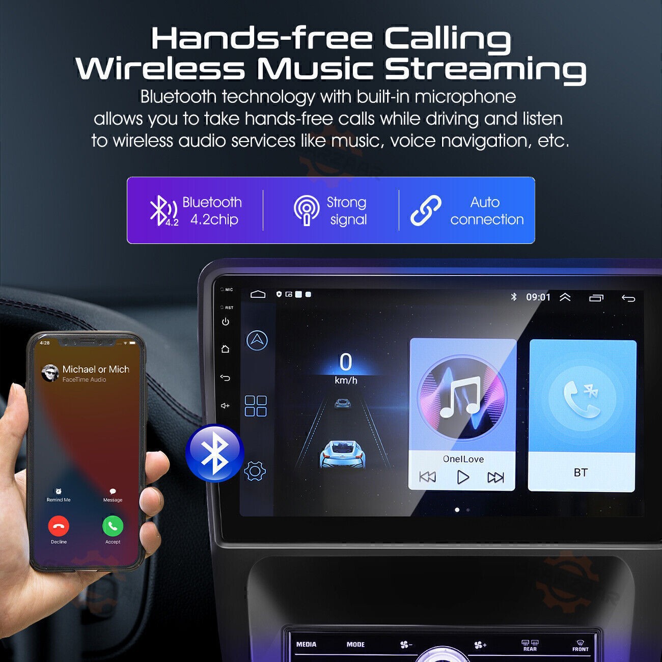 Android 12 Car Stereo Radio GPS Navi Apple CarPlay For 2010-14 for Ford for Mustang KY