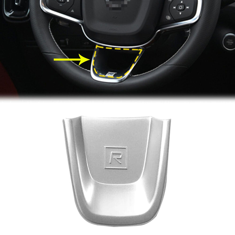 ABS Inner Steering Wheel Decor Cover trim Fit for Volvo XC40 2018-2020 Matte Silver