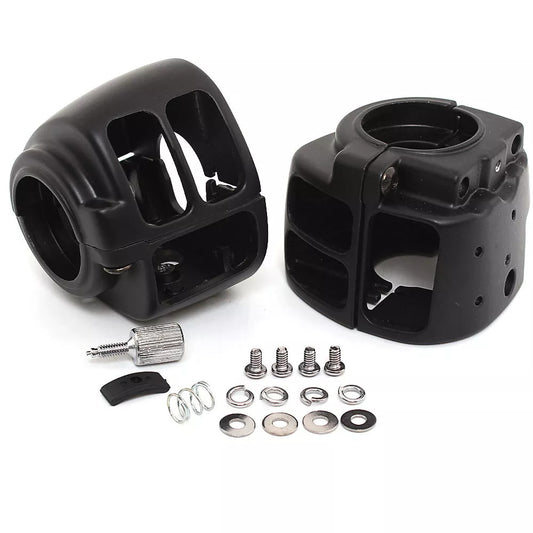 Black motorcycle switch housing protector for Harley Touring Softail Dyna Sportster - n