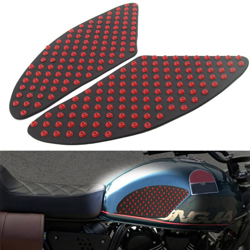 2-Piece Motorcycle Fuel Tank Anti-Slip Mat Side Protective Heat Relief Sticker Kit - n