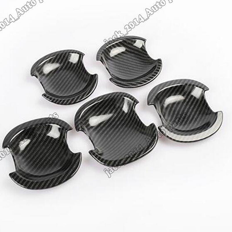 5pcs Carbon fiber Side Door Handle Bowl Cup Cover Trim for Toyota RAV4 2006-2012