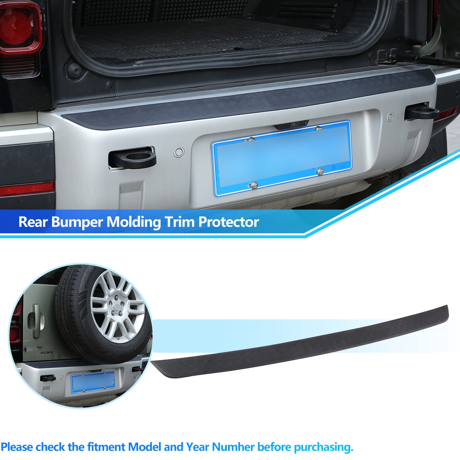 Rear bumper base protective cover decorative cover base for Land Rover for Defender 20-2023- n
