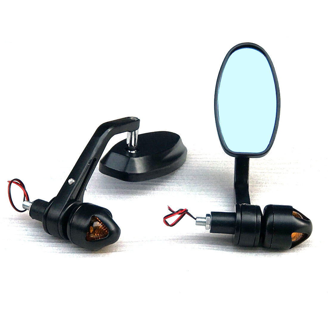 7/8 22mm Rear View Handle Bar End Side Rearview Mirror W/ Turn signal for Honda Q