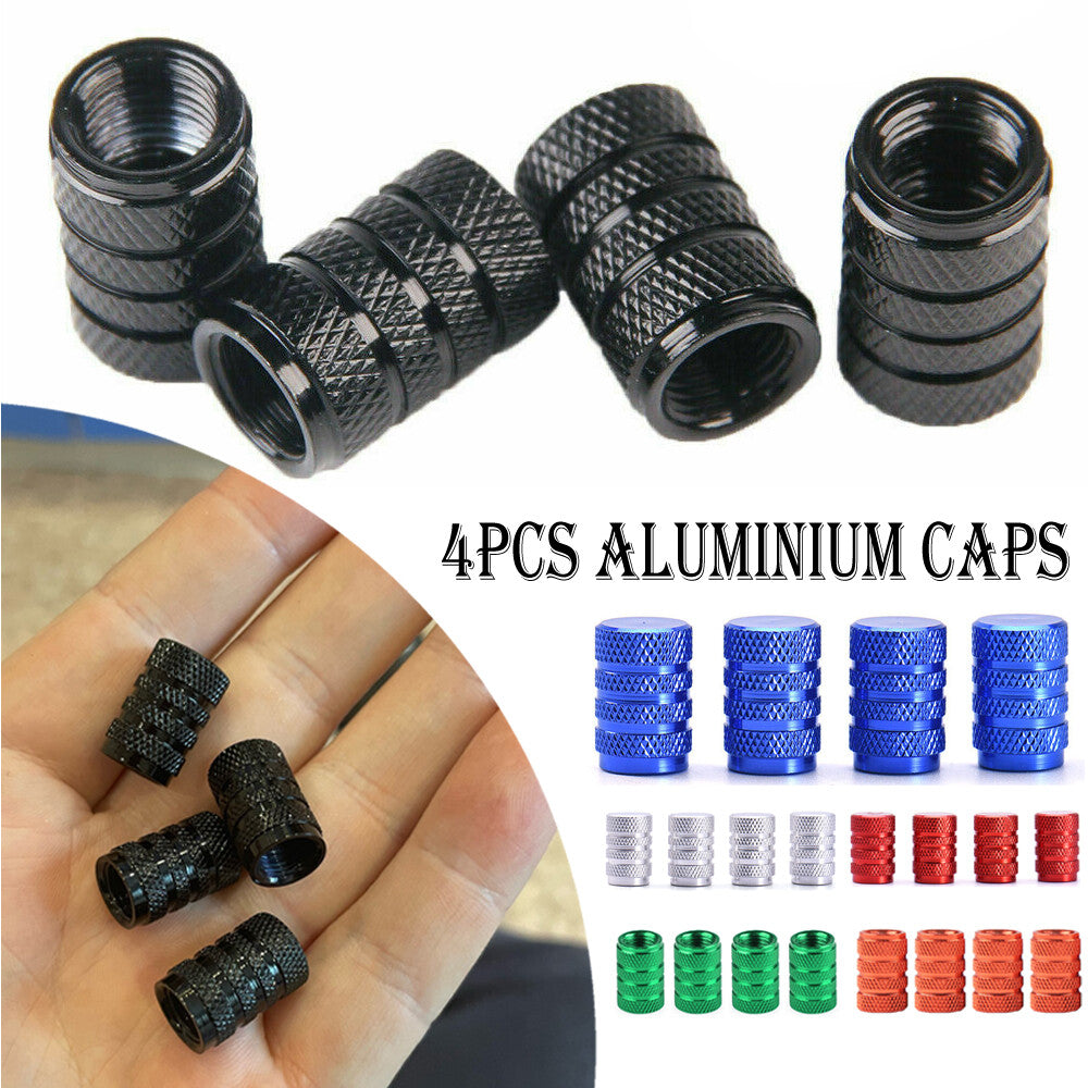 4-Piece Universal Aluminum Car Wheel Tire Valve Stem Air Dust Cover Screw Caps Q