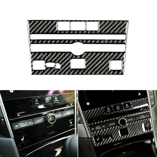 Fit For 2014-19 for Infiniti Q50 Q60 Carbon Fiber Center Control CD Panel Cover Trim