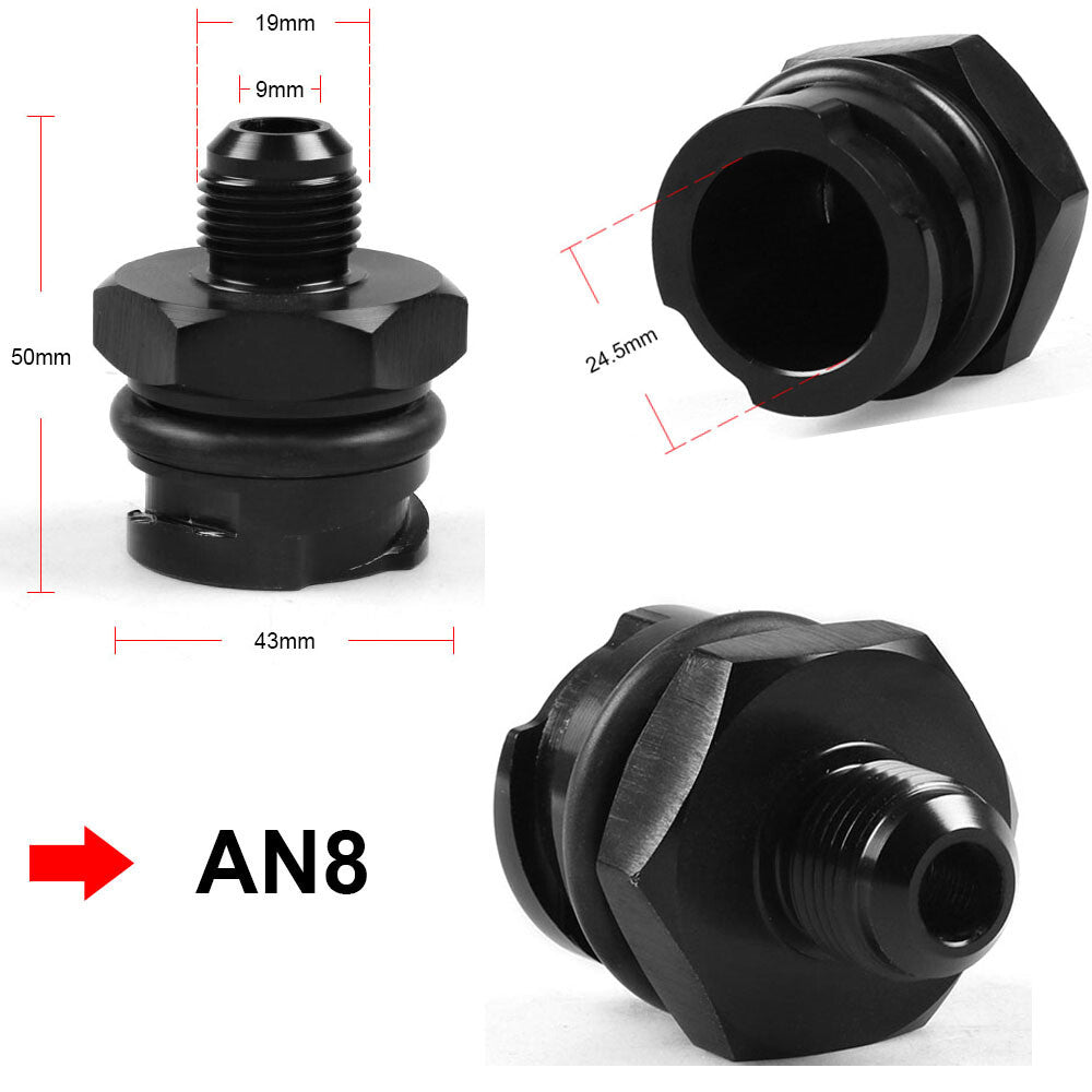 LSX LS1/LS6/LS2/LS3/LS7 Billet Black Valve Cover Oil Cap AN8 Fitting - QTY 2PC Q