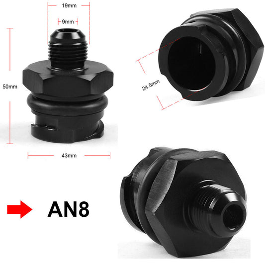 LSX LS1/LS6/LS2/LS3/LS7 Billet Black Valve Cover Oil Cap AN8 Fitting - QTY 2PC Q