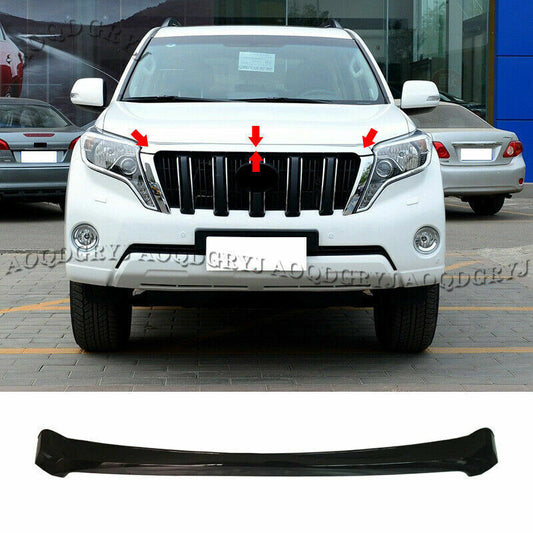for TOYOTA PRADO FJ150 2014-17 Black ABS Hood Bonnet Grille Lip Cover Strip Trim