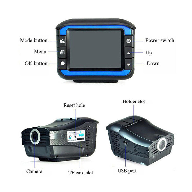 2-inch HD Car DVR Recorder Camera Video Radar Laser Speed Detector Driving Recorder 720P- n