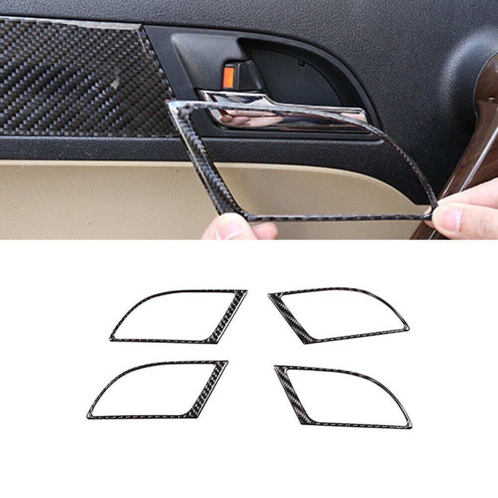 4Carbon Fiber Inner Door Handle Frame Trim Cover for Honda CR-V/CRV 07-2011 New n