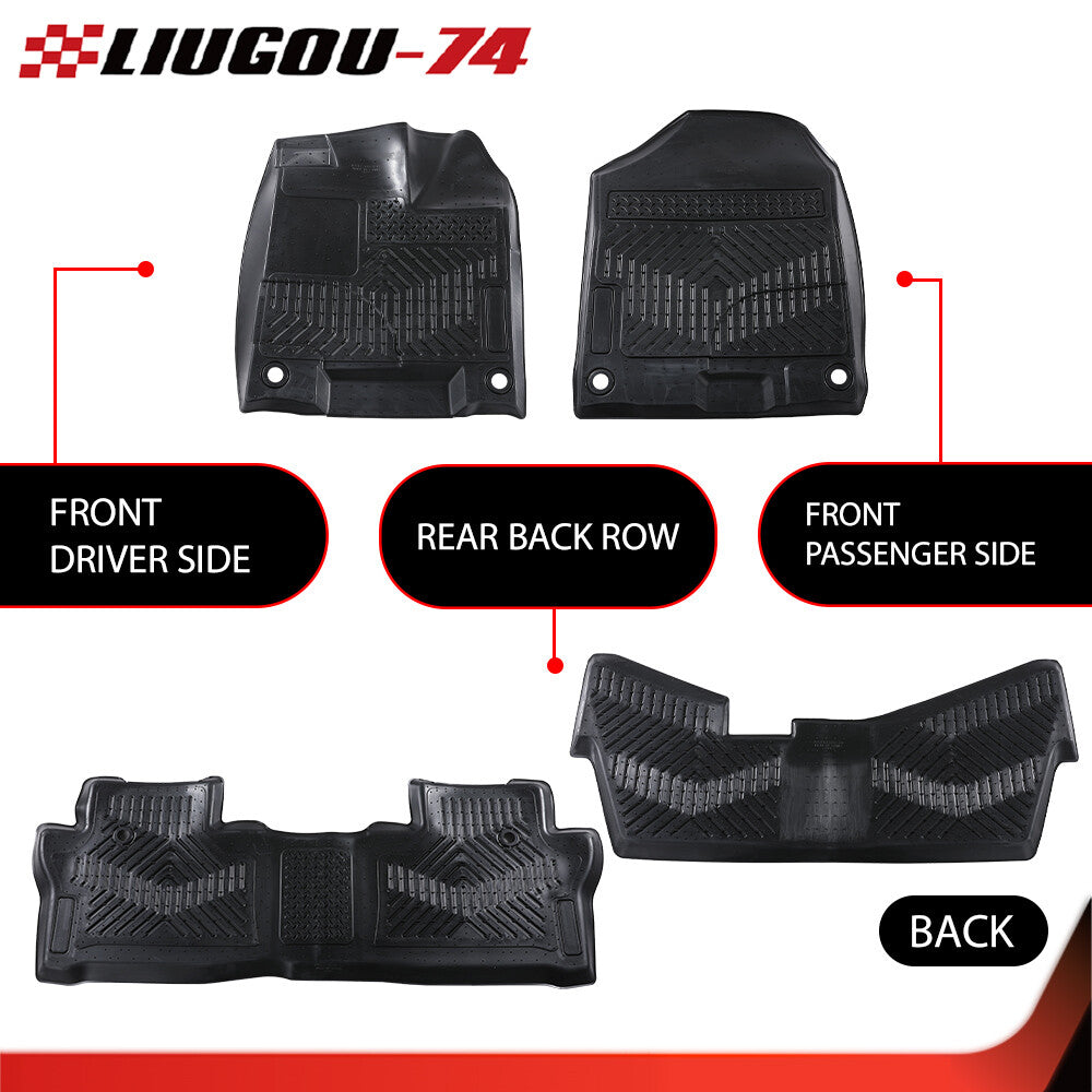 Foot Mat Liner All Weather Waterproof Car Protection Fit for 2016-2022 for Honda Pilot- v