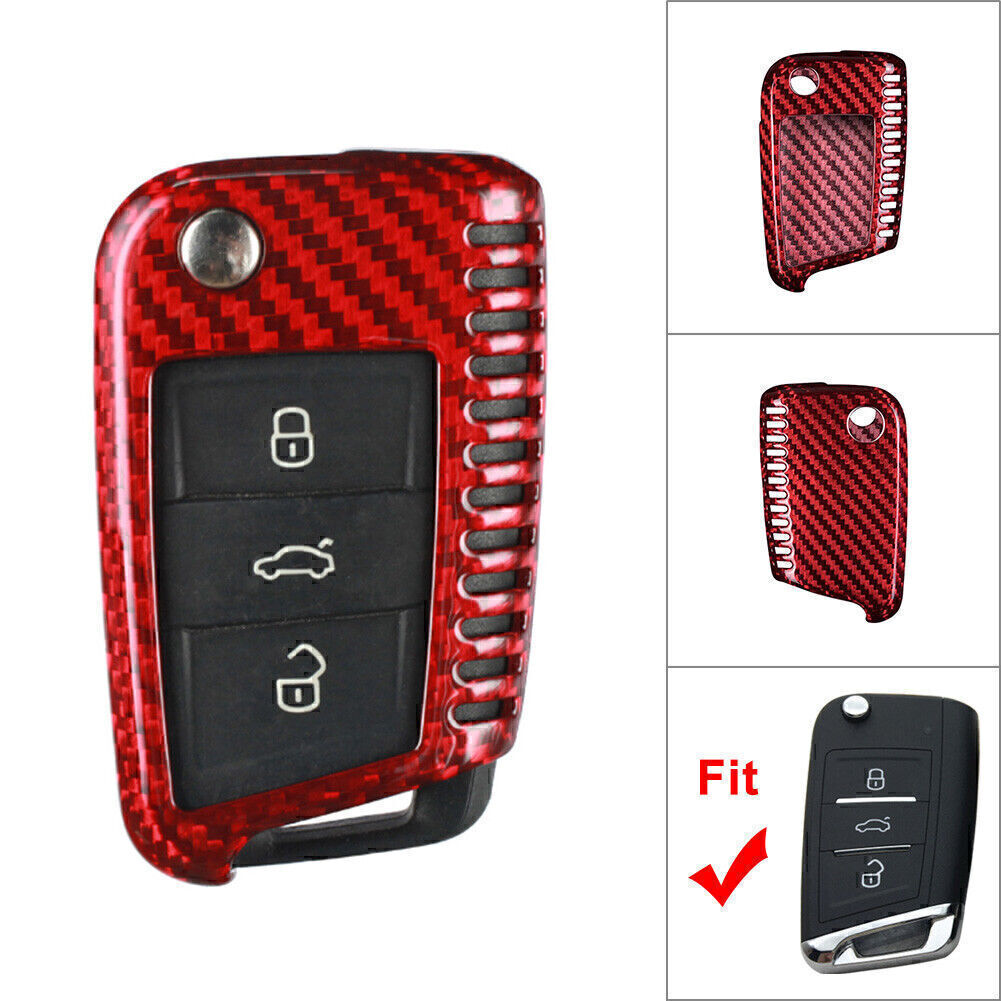 Carbon fiber remote control key shell protective cover suitable for 2015 and later for Volkswagen MK7, for Golf GTI, for Jetta