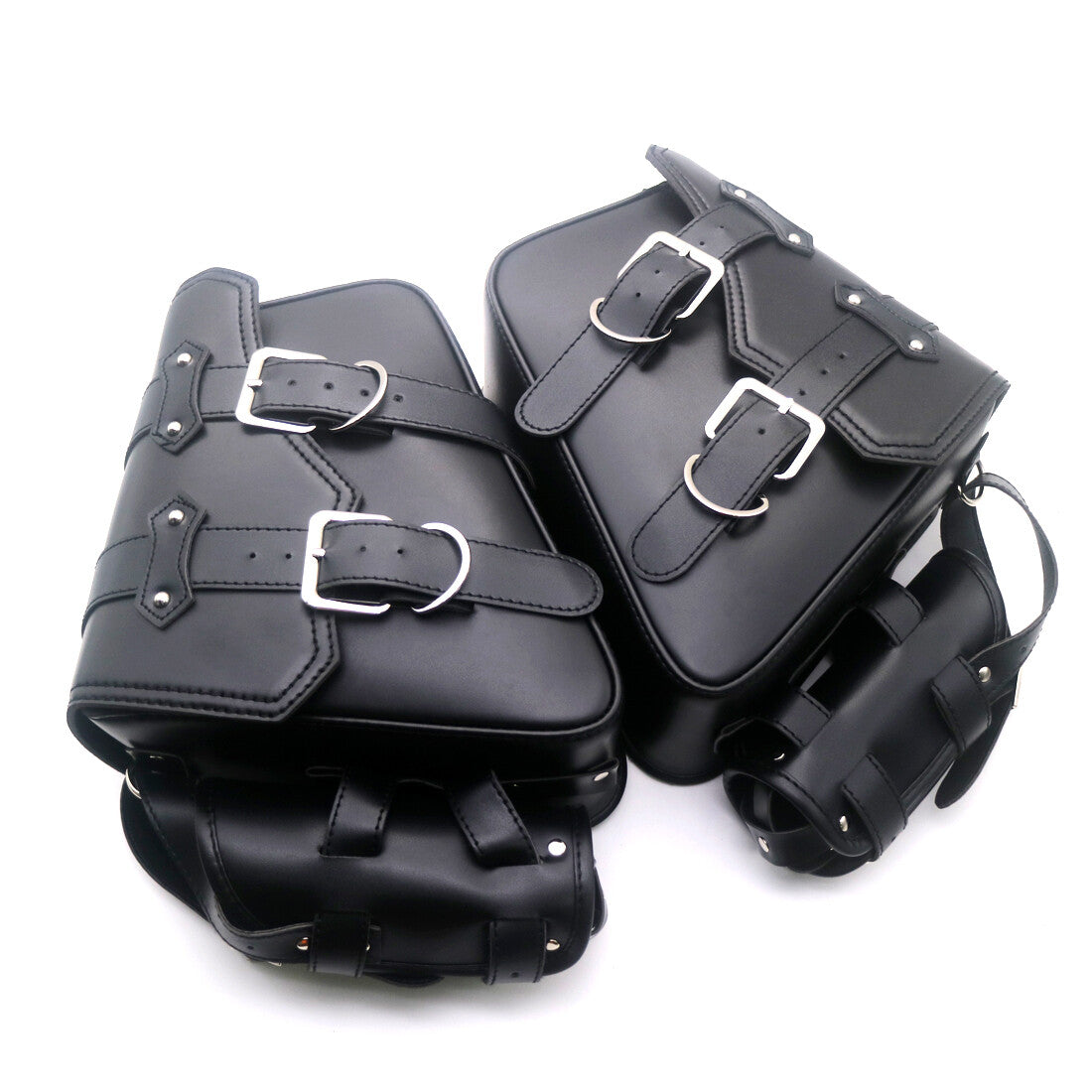 Black Saddlebag Saddle Bag With Water Bottle Holder for Harley Sportster XL883 Q