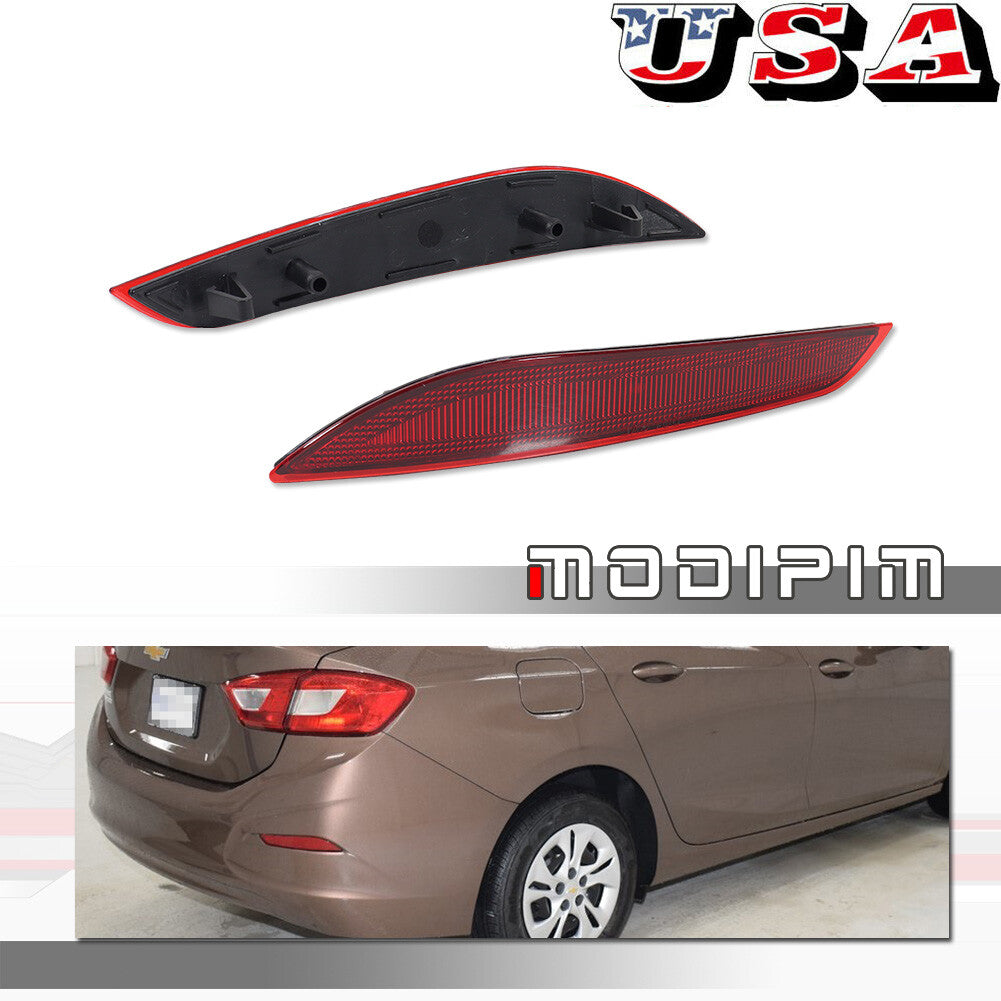 Red LH+RH rear bumper reflector protective case suitable for 2016-2019 for Cruze - v