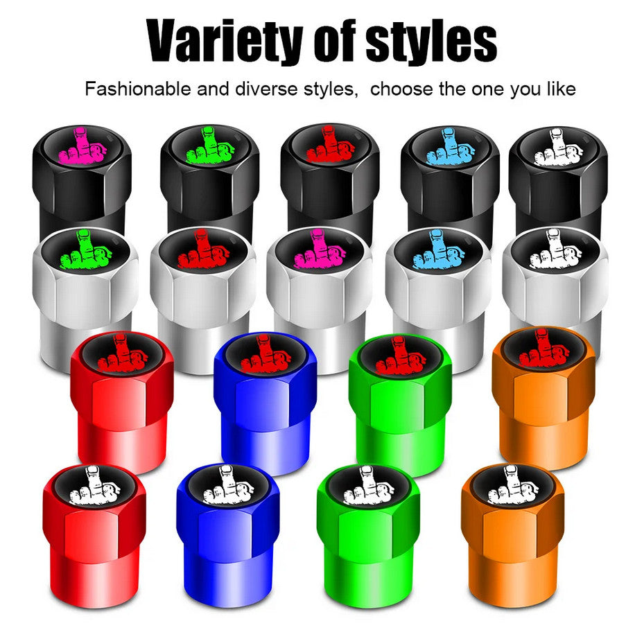 4-piece car tire valve cover rod air dust cover dustproof and rustproof blue studs suitable  for ford