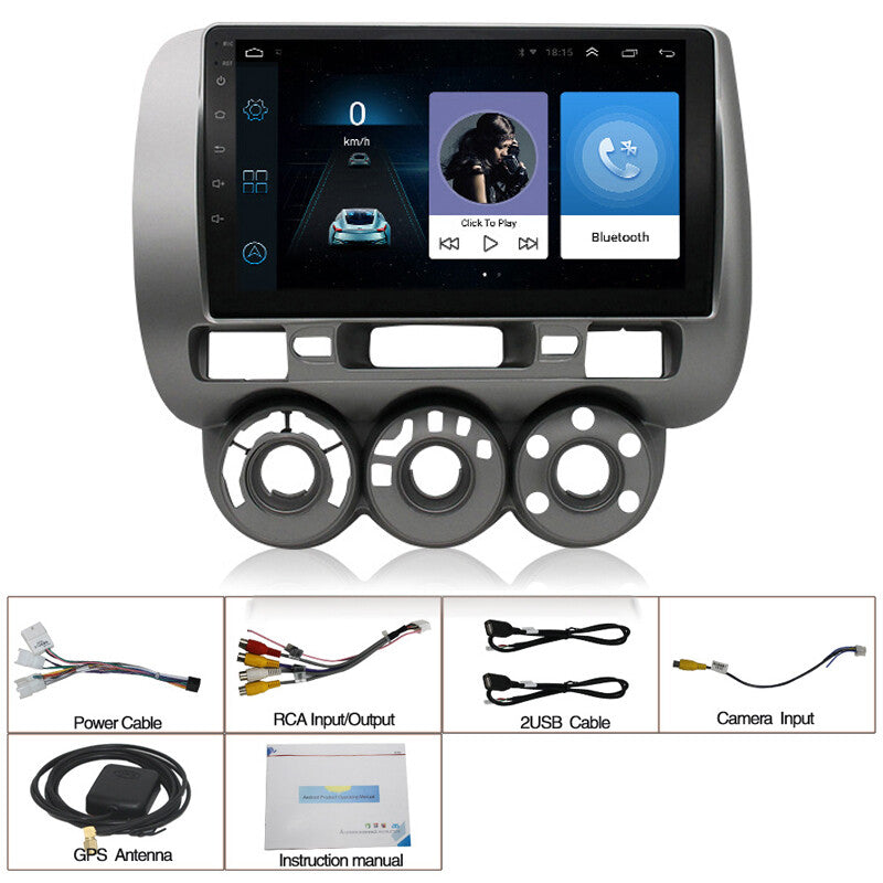 9-inch Android 10.1 Car GPS Navigation Radio WiFi Player Suitable for Honda Fit Jazz 04-07- n