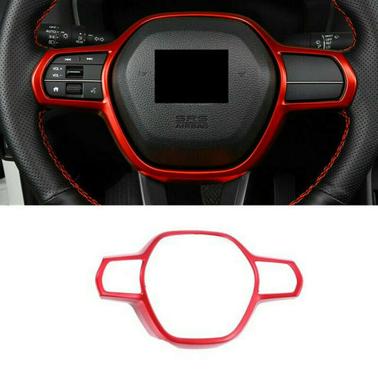 Matte Red Steering Wheel Frame Cover Decor Trim for Honda for Civic 11th 2022-2023