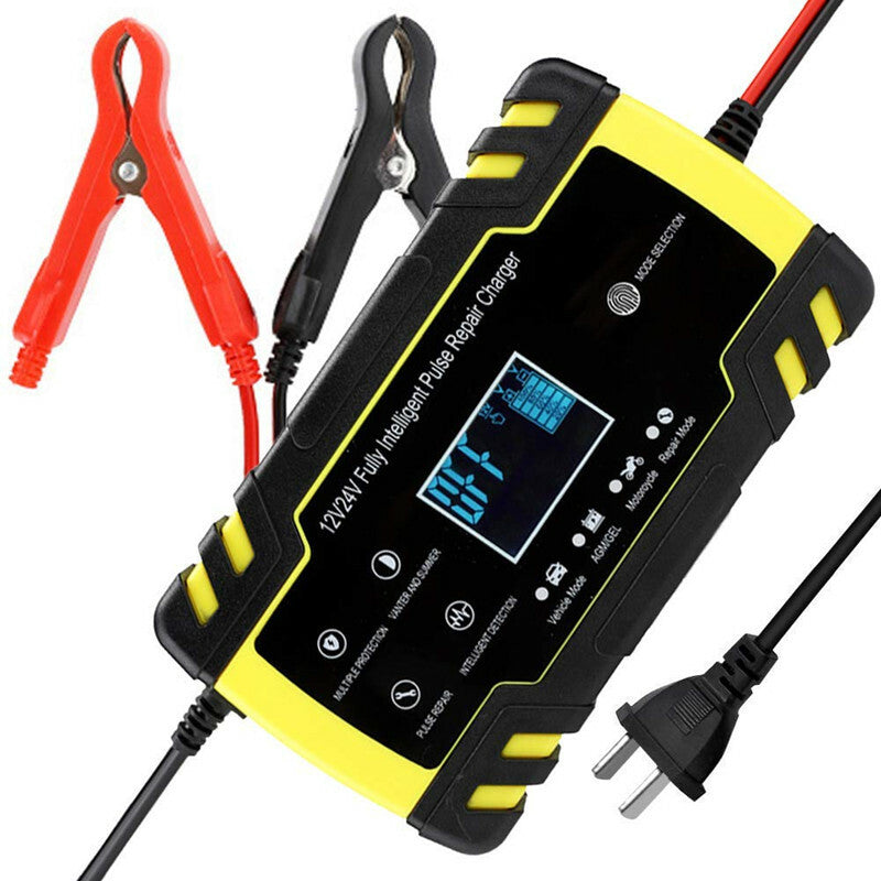 12/24V for Smart Fast Charging Tool Car Full Automatic Battery Charger Lead Acid LCD
